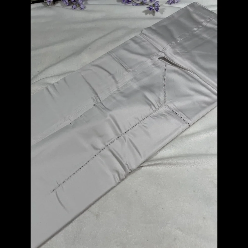 NIB [ Queen ] 600TC Cotton‎ Flat Sheet for Hudson Park in Silver